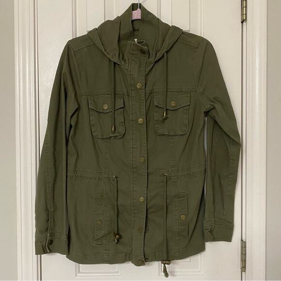 Ashley Sunrise Collection by 26 International Green Hooded Utility Jacket - Picture 1 of 4